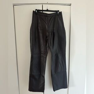 Rena Rowan 100% Leather Chocolate Brown Pants